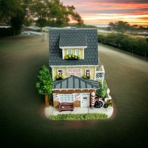 2000 Liberty Falls Joss's Barber Shop Figurine 3" Miniature Building NIB